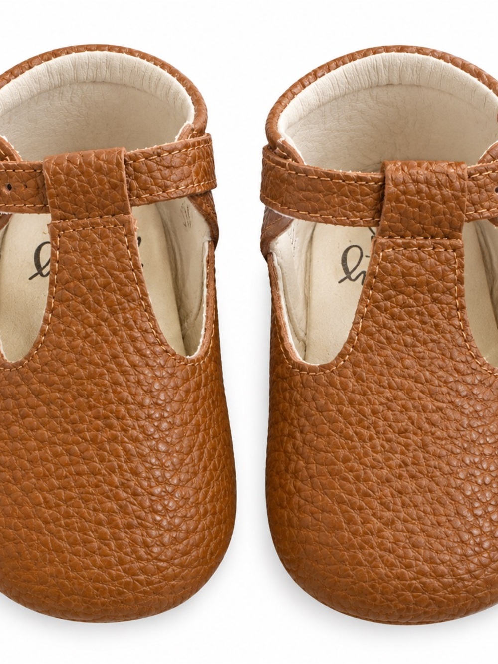 Monkey Feet Classic T-Strap Baby Walker Shoes in Tan